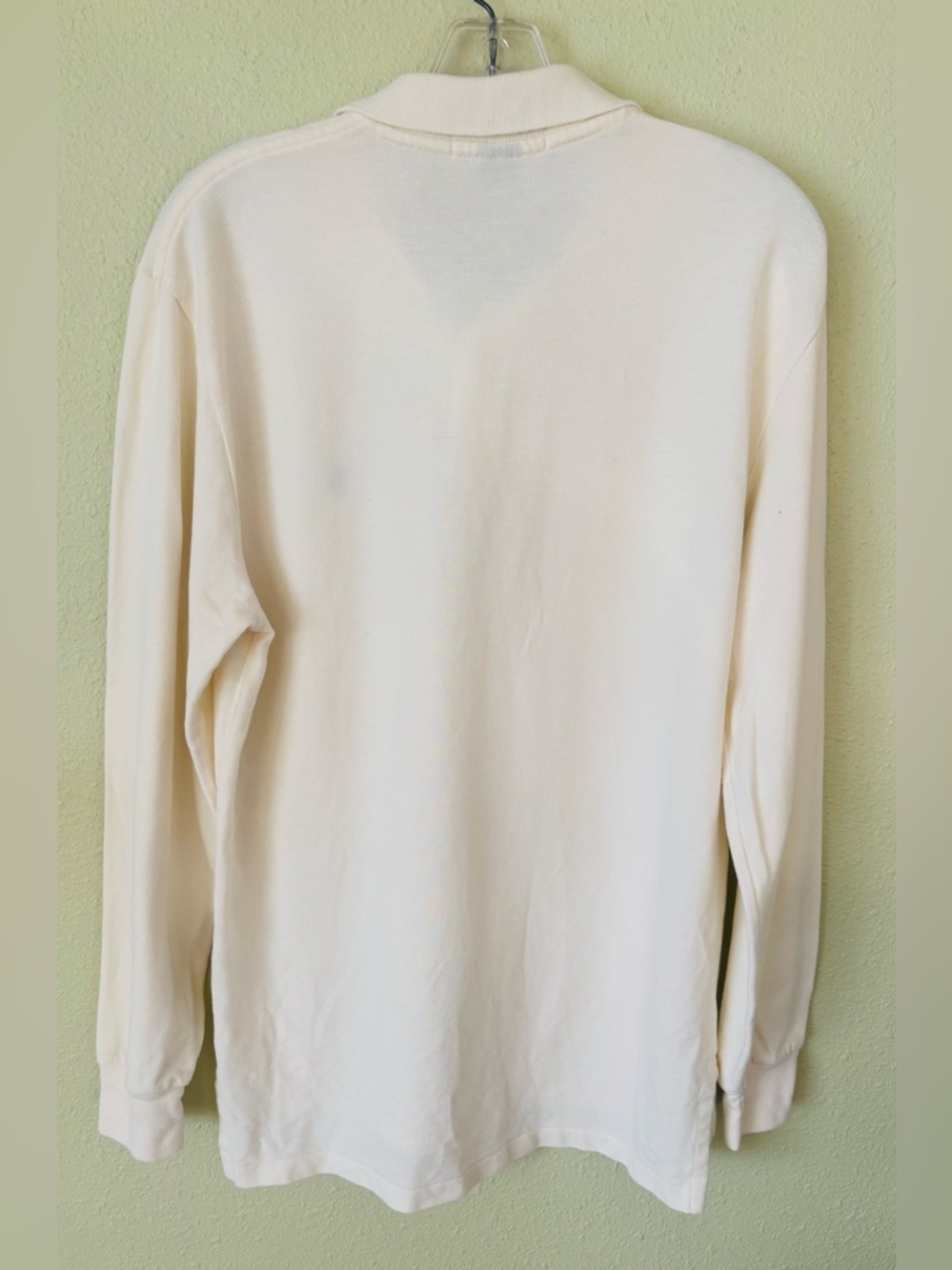 Vintage Polo Ralph Lauren Collared Off White Long Sleeve Shirt Size: Medium - Picture 2 of 5